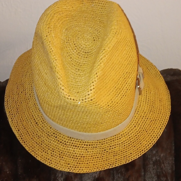 Peserico Yellow Fedora Hat with Wide Brim main image 4
